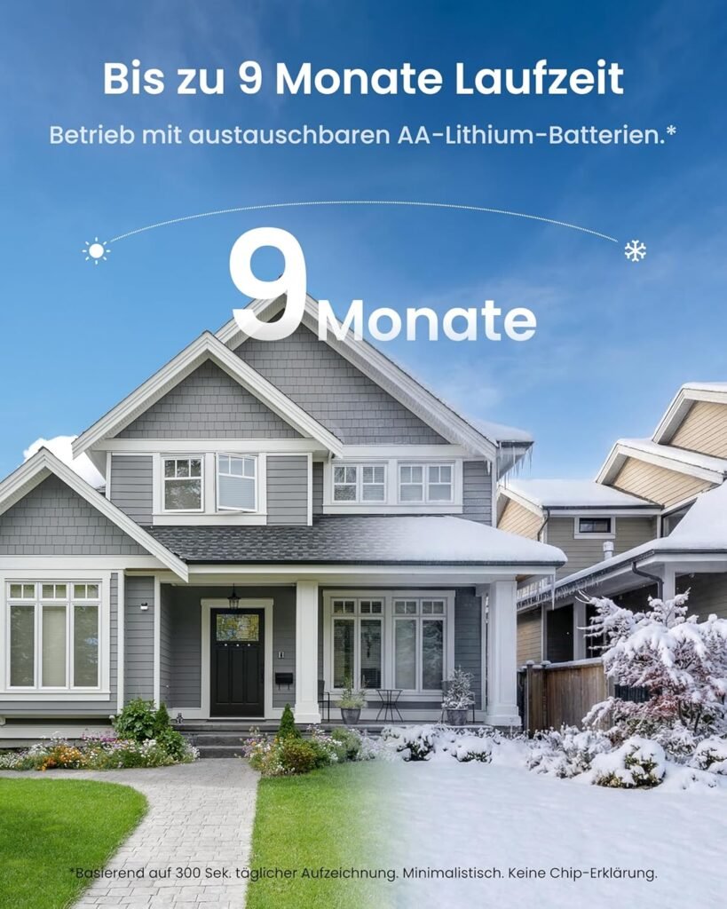 Herstellergrafik mit einer beworbenen Batterielaufzeit der Reolink MagiCam