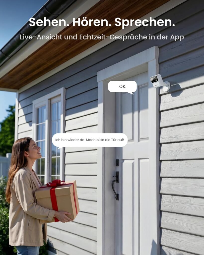 Reolink-Grafik zur Gegensprechfunktion zwischen Kamera und Smartphone